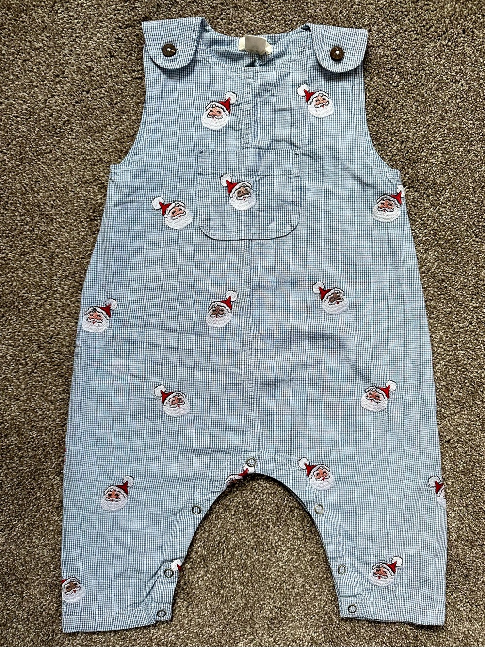 🎅🏻 Blue Rooster (by Pink Chicken) Santa Embroidered Overalls